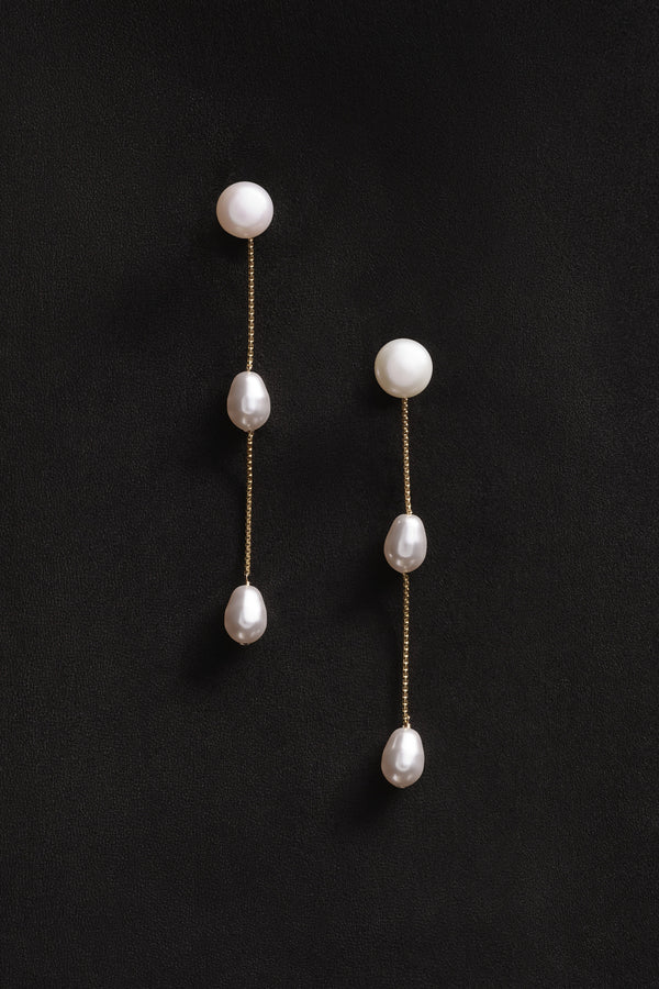 Tiny Teardrop Pearl Earrings – WAR Chest Boutique